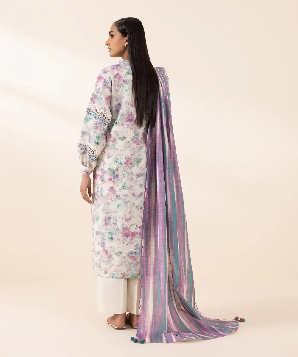 3 Piece - Printed Khaddar Suit