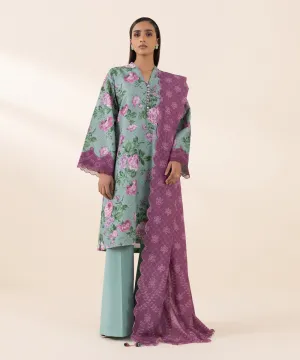 3 Piece - Printed Light Khaddar Suit