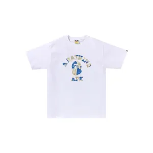 BAPE Liquid Camo College Tee 'White / Blue' (2024)