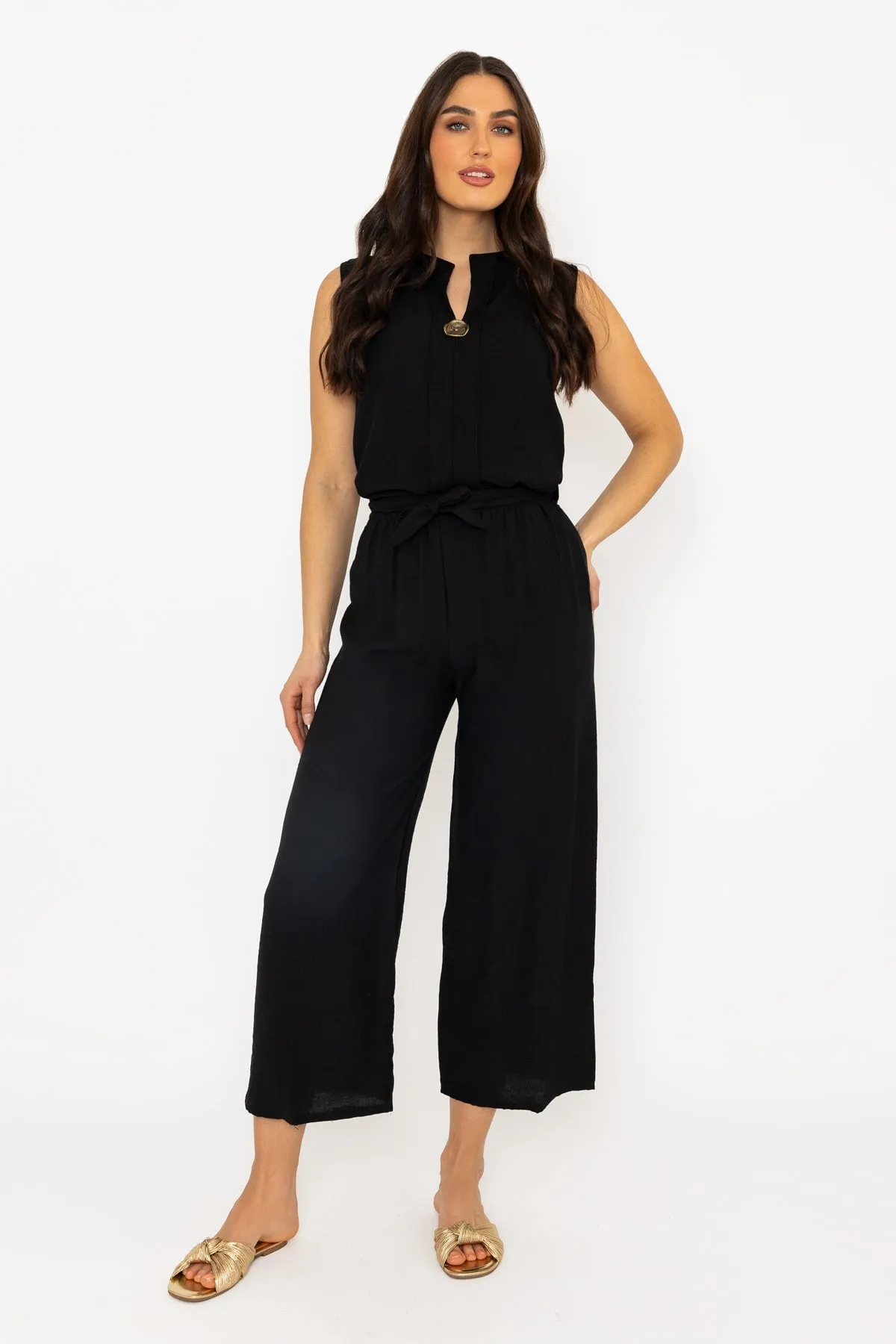 Black Belted Trousers