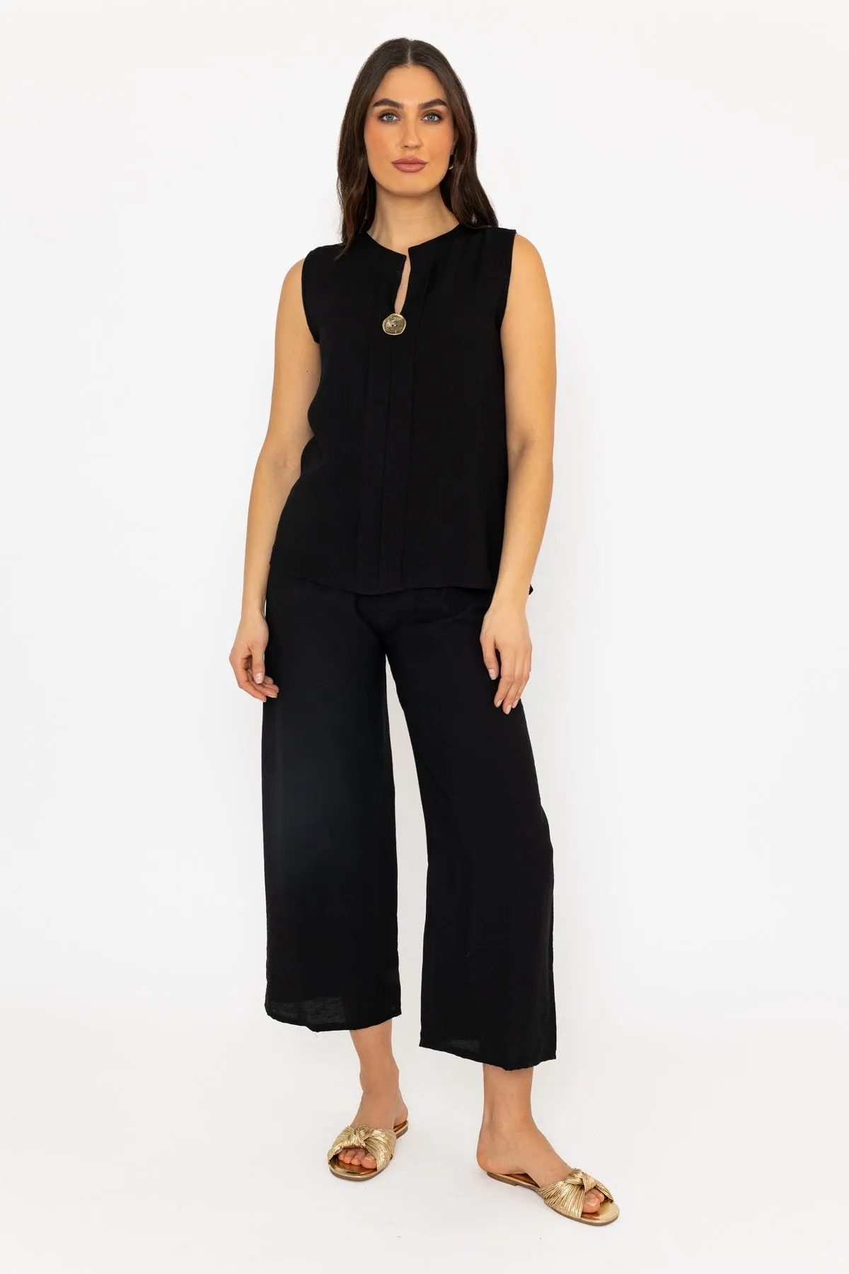 Black Belted Trousers