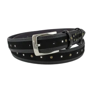 Black Narrow Studded 'Rotten' Prong Belt