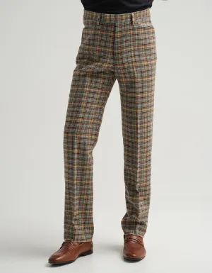 Blithfield Brown Check Wool Trousers GOLD