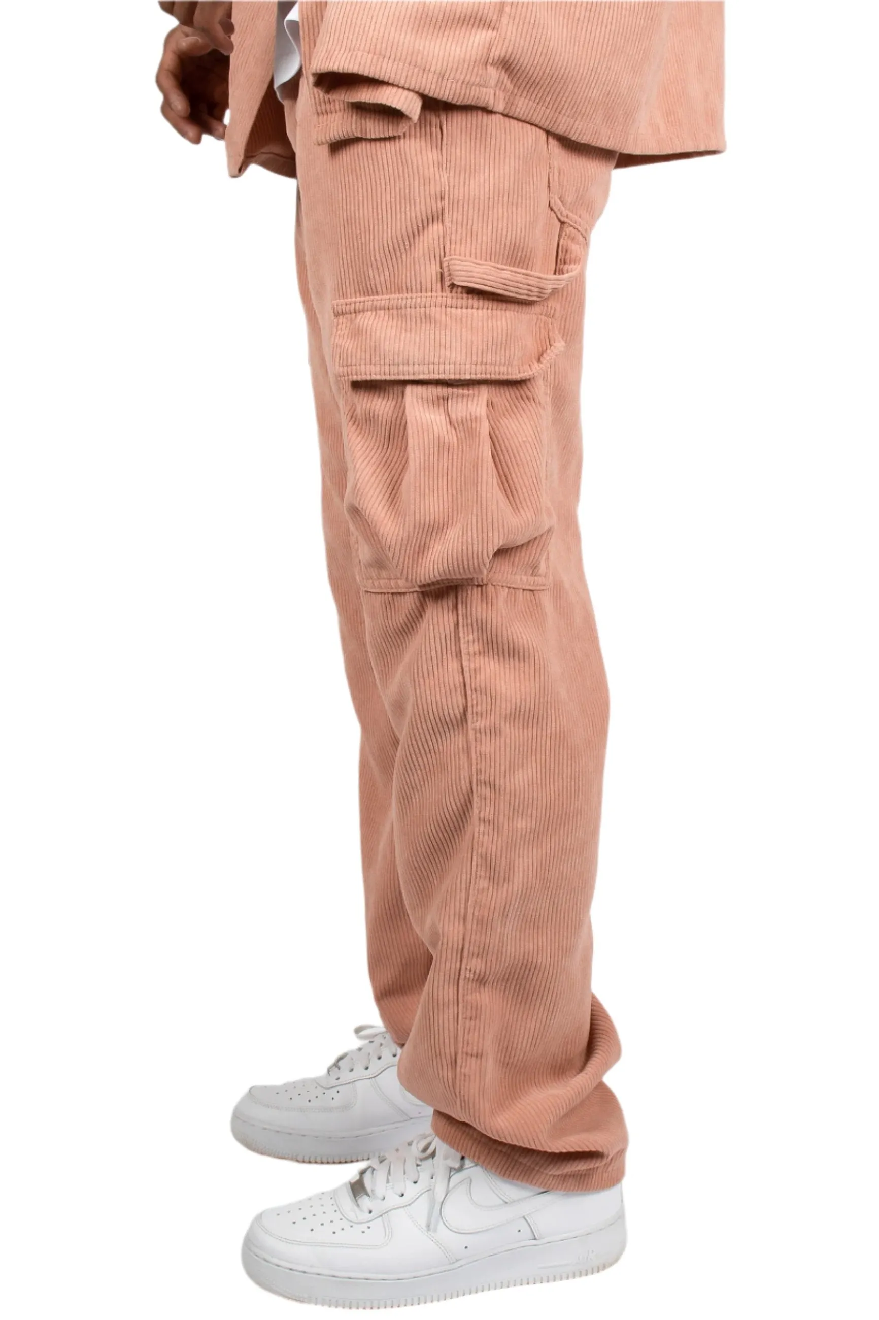 Blush Pink Corduroy Utility Cargo