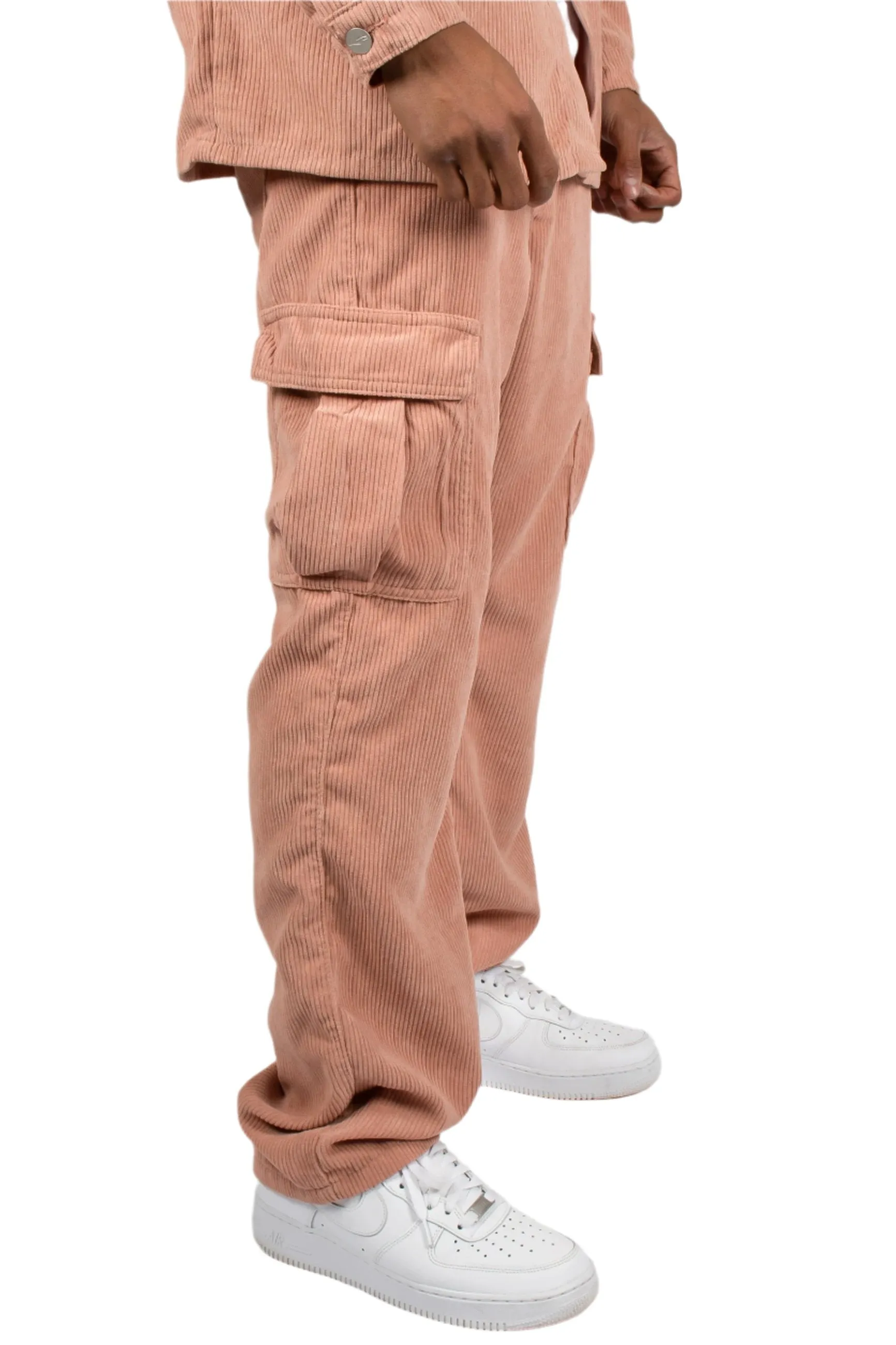 Blush Pink Corduroy Utility Cargo