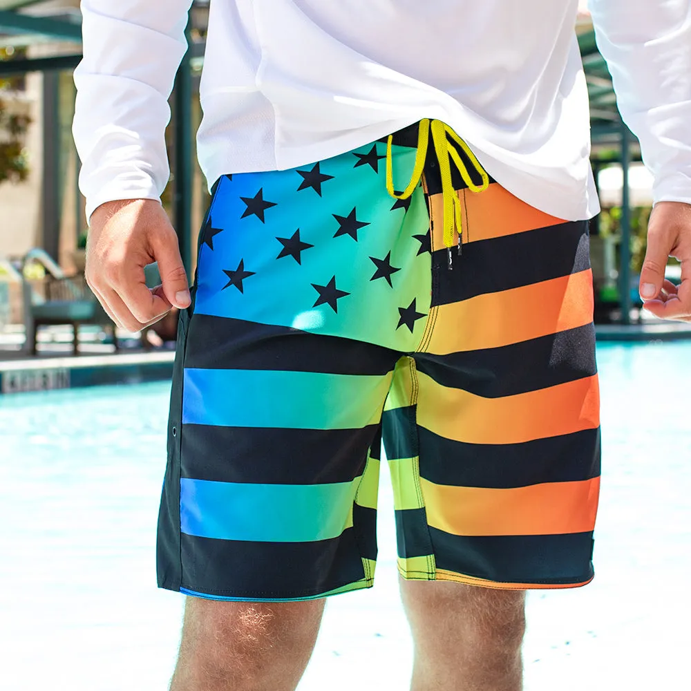 Board Shorts 2.0 | Neon Flag