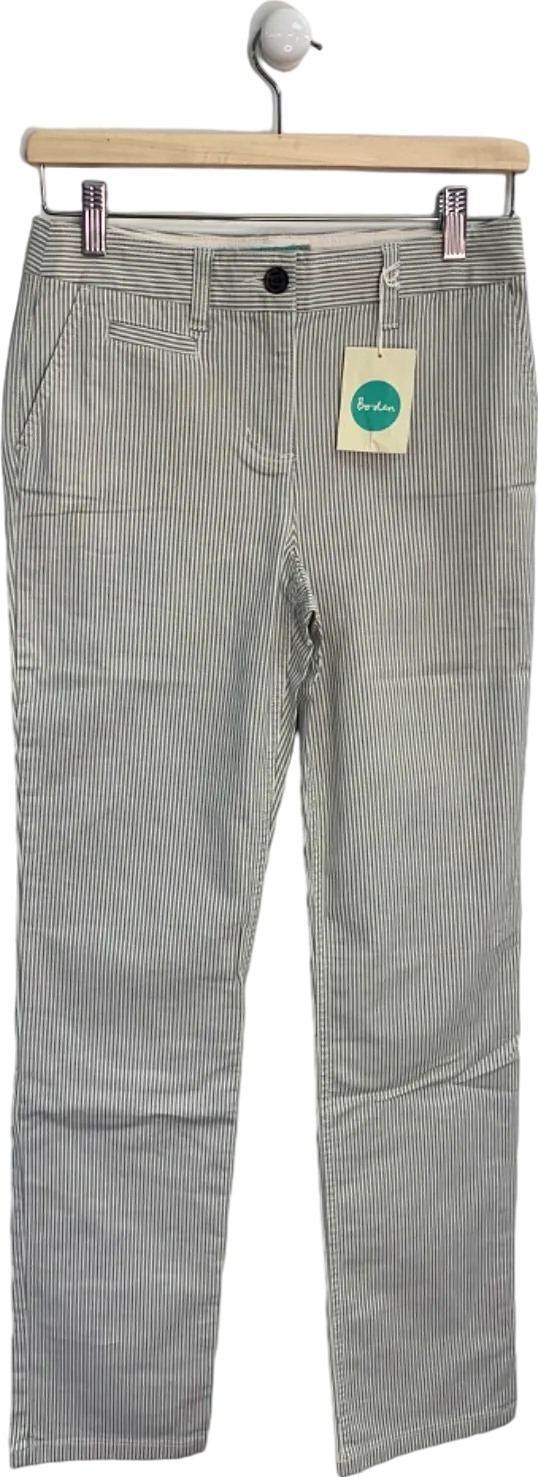 Boden White/Blue Striped Trousers UK 6R US 2R