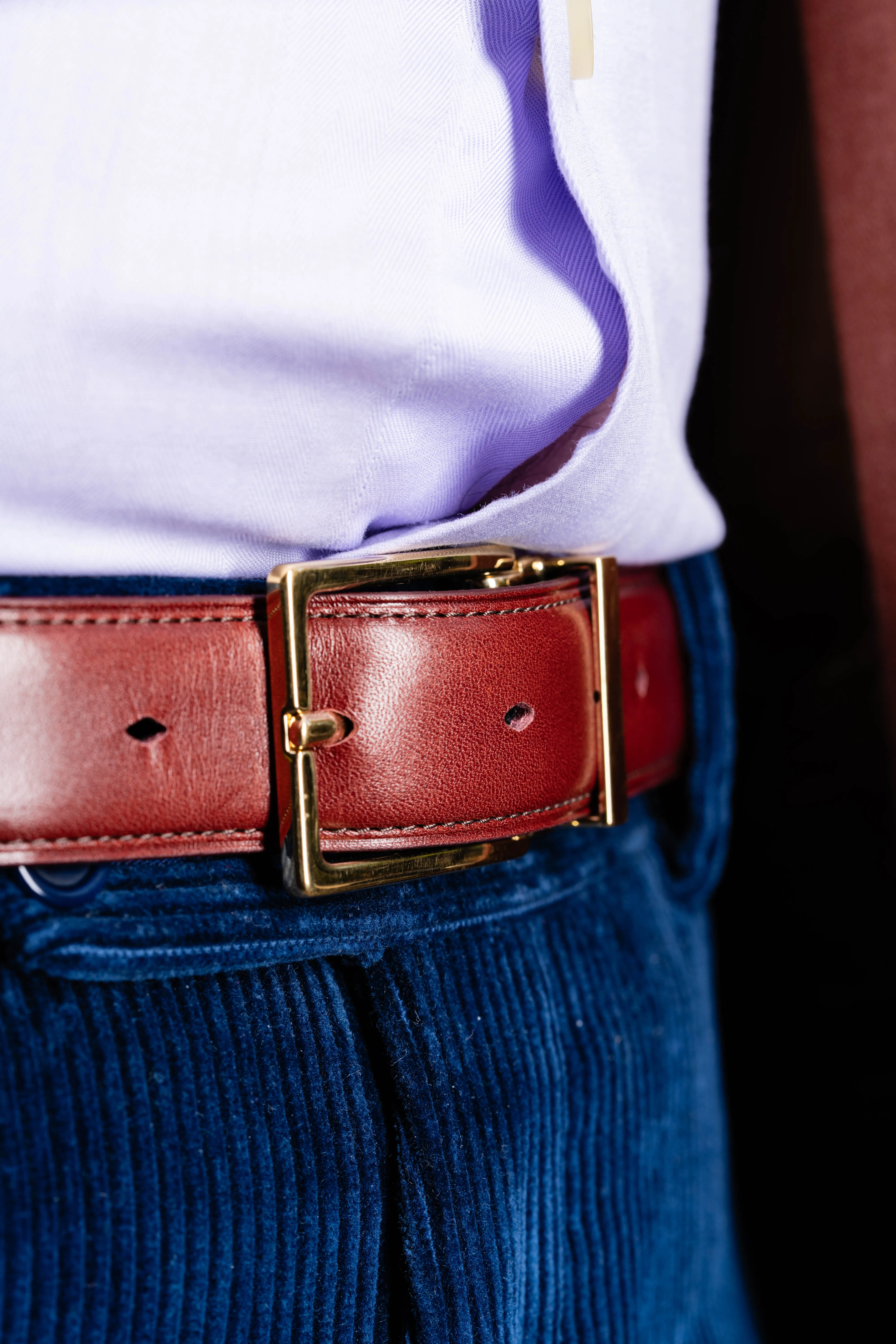 Burnt Umber Vegetable Tanned Leather Belt