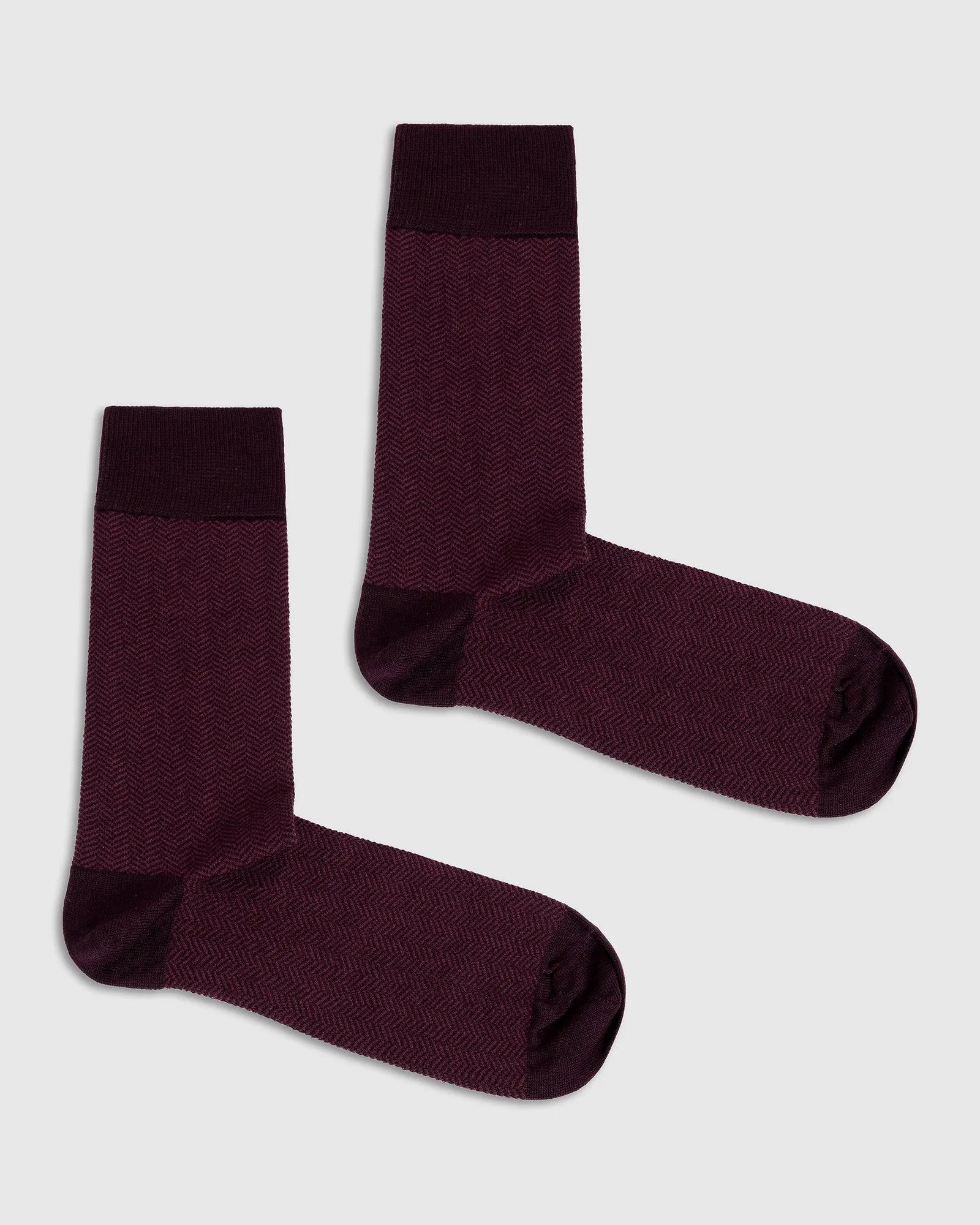 Cotton Maroon Textured Socks - Rio