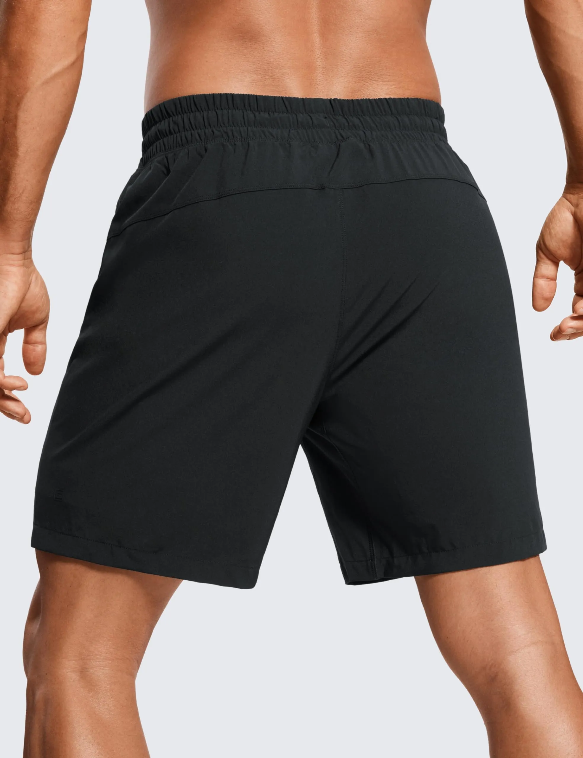 CRZ YOGA Men's 2 in 1 Running Shorts with Liner - 7'' Quick Dry Workout Sports Athletic Shorts with Pockets Black Small