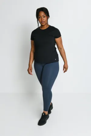 Curve Energise 7/8 High Waisted Gym Leggings - Thunder Blue