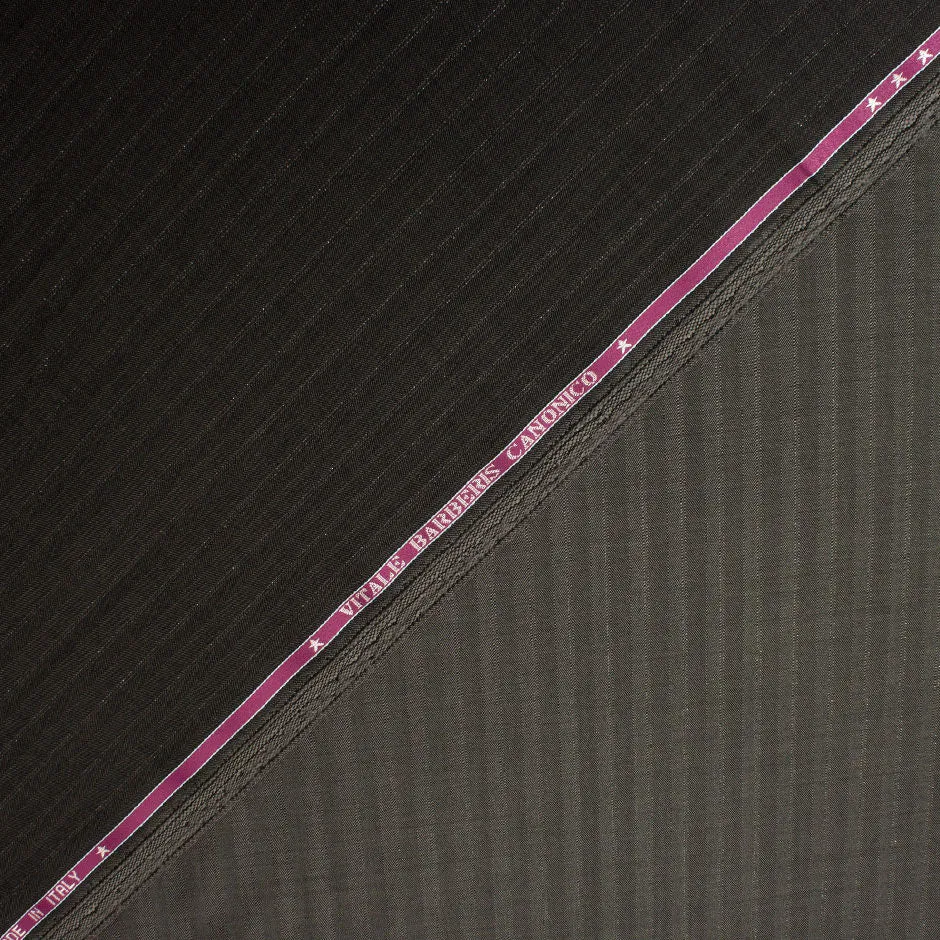 Dark Grey Pure Wool 'Brilliance' Pinstripe Suiting