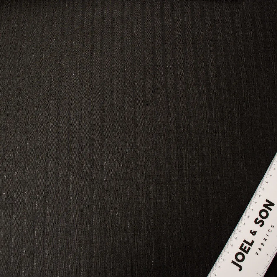 Dark Grey Pure Wool 'Brilliance' Pinstripe Suiting