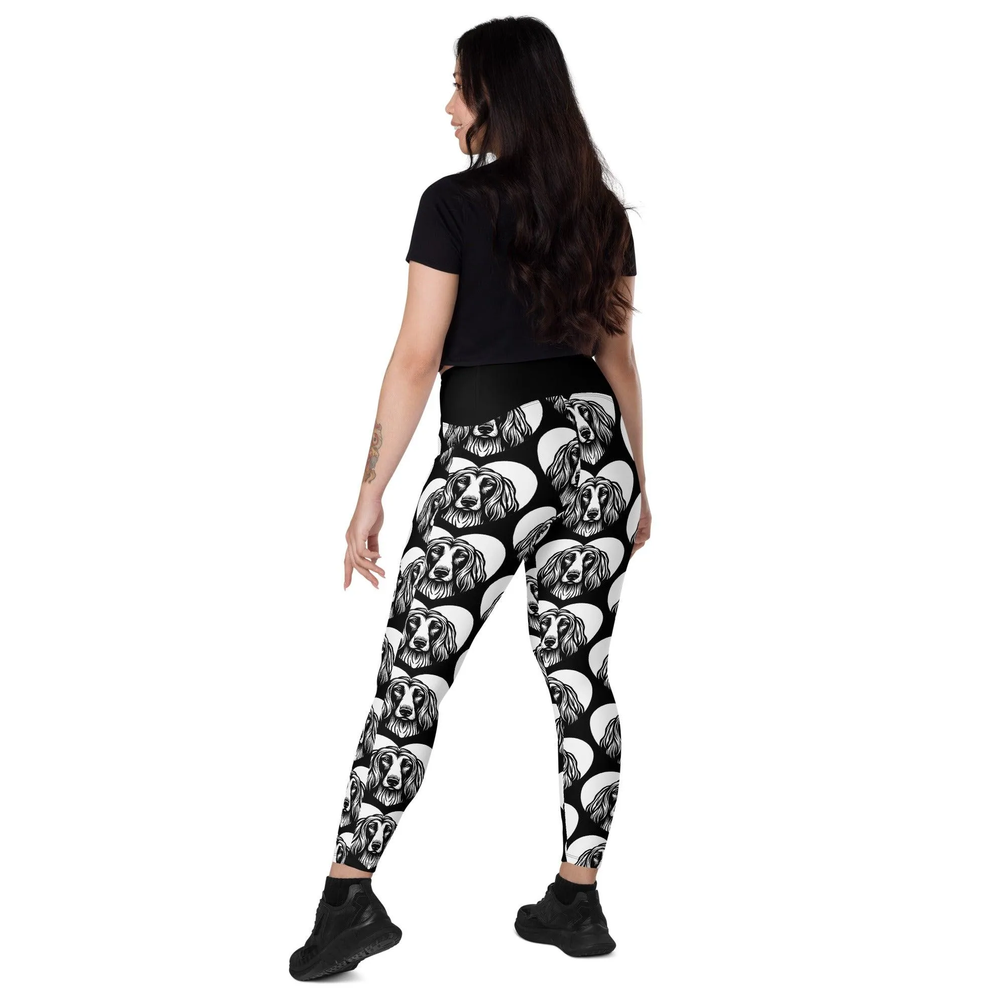 DOG BREED LEGGINGS with pockets - AFGHAN HOUND - HERTTAHOUND