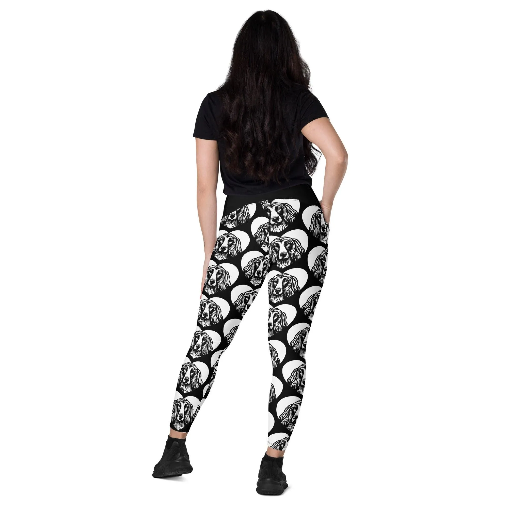 DOG BREED LEGGINGS with pockets - AFGHAN HOUND - HERTTAHOUND