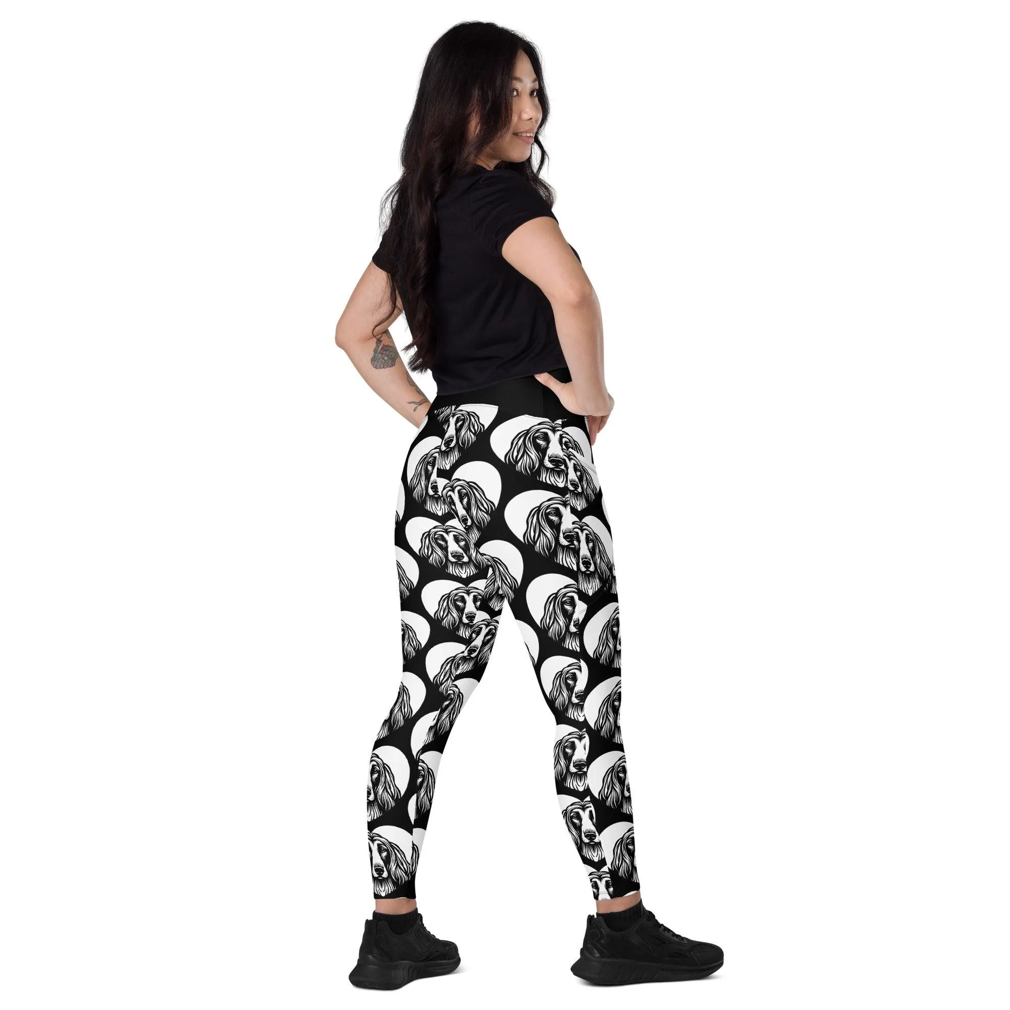 DOG BREED LEGGINGS with pockets - AFGHAN HOUND - HERTTAHOUND