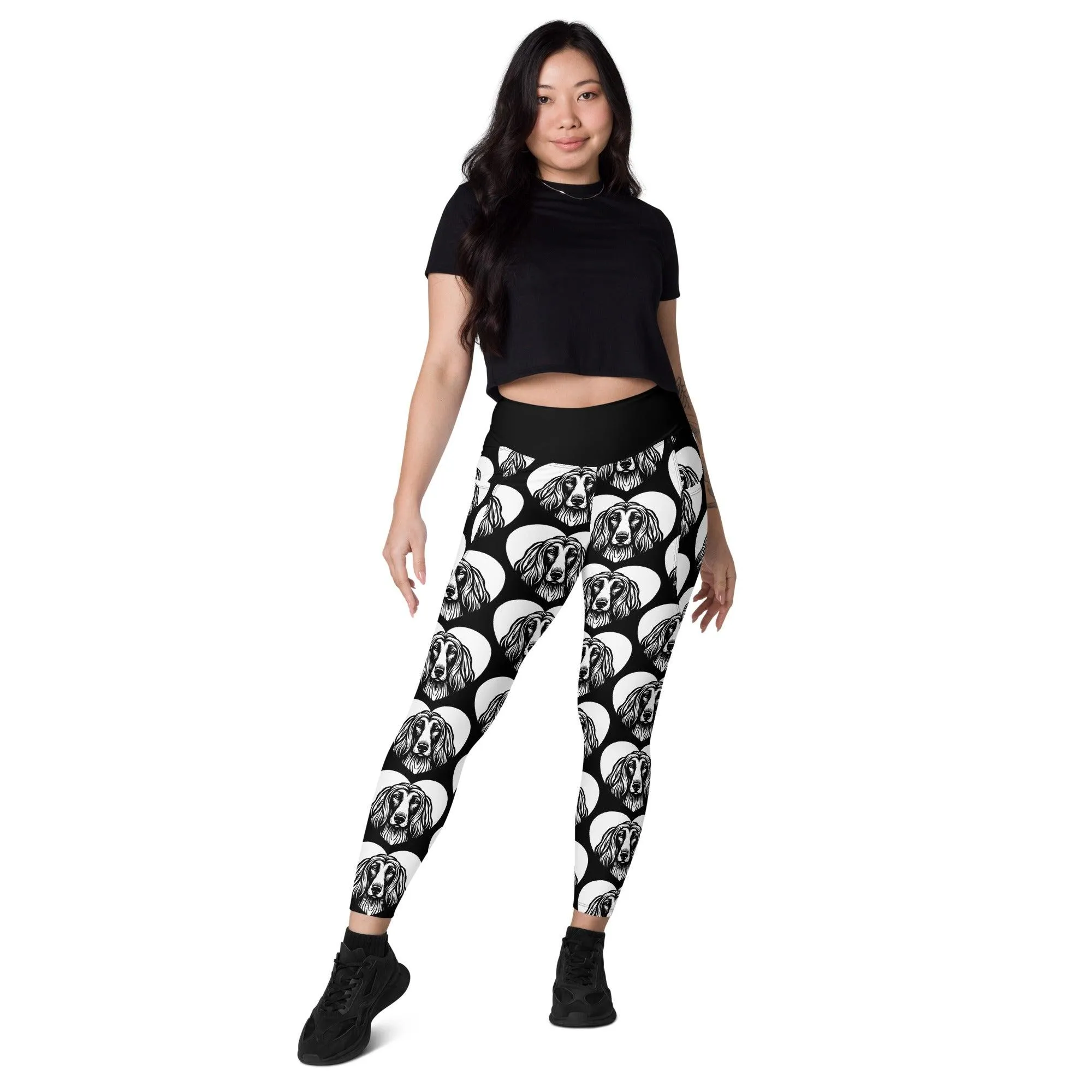 DOG BREED LEGGINGS with pockets - AFGHAN HOUND - HERTTAHOUND