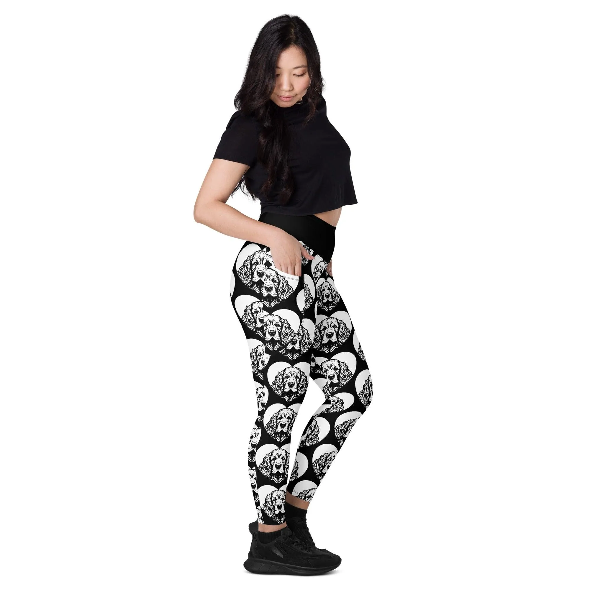 DOG BREED LEGGINGS with pockets - CLUMBER SPANIEL - HERTTAHOUND