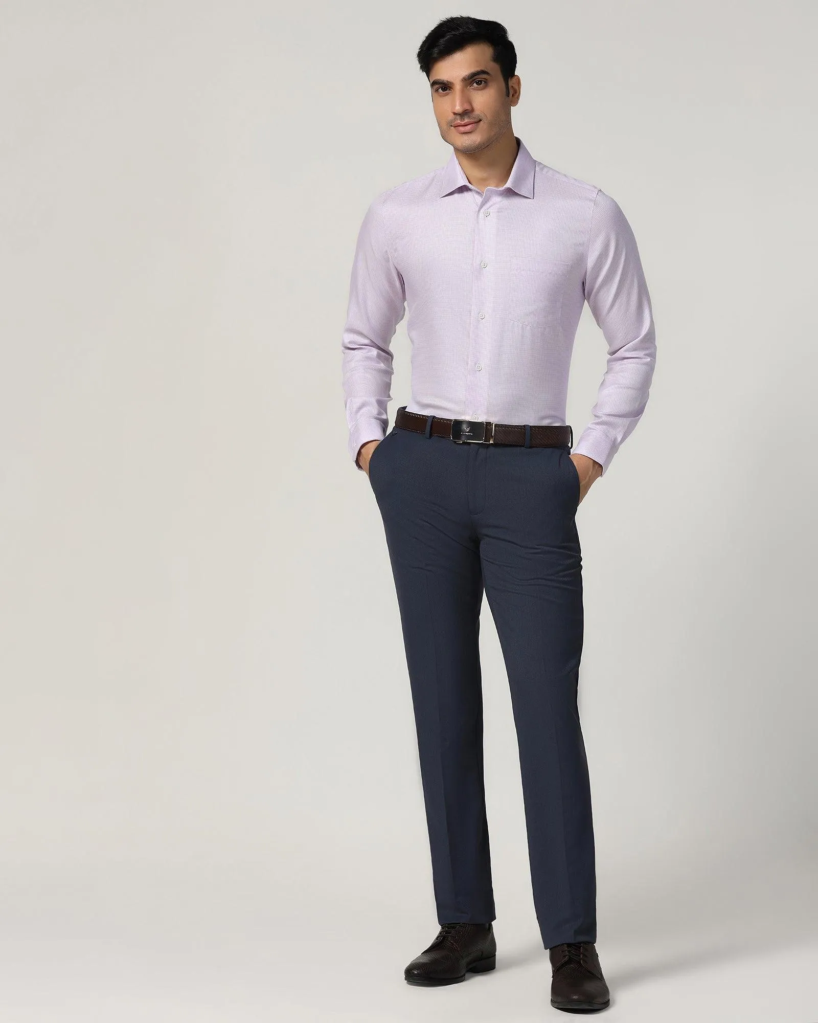 Formal Pink Textured Shirt - Salsa