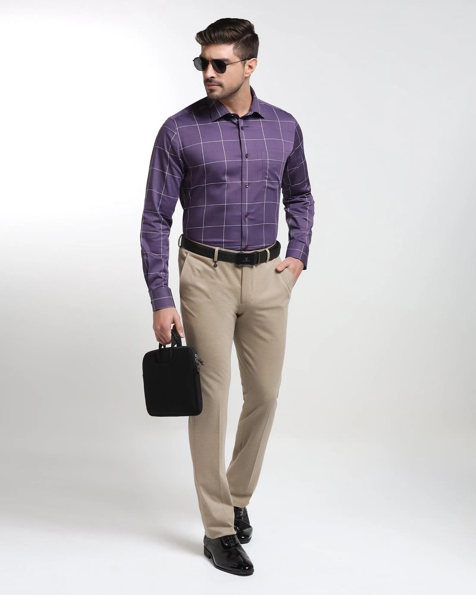 Formal Purple Check Shirt - West