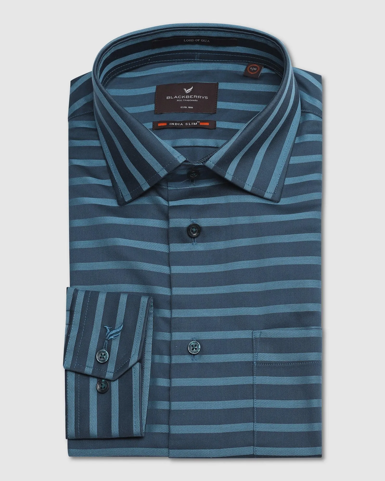 Formal Teal Striped Shirt - Mentos