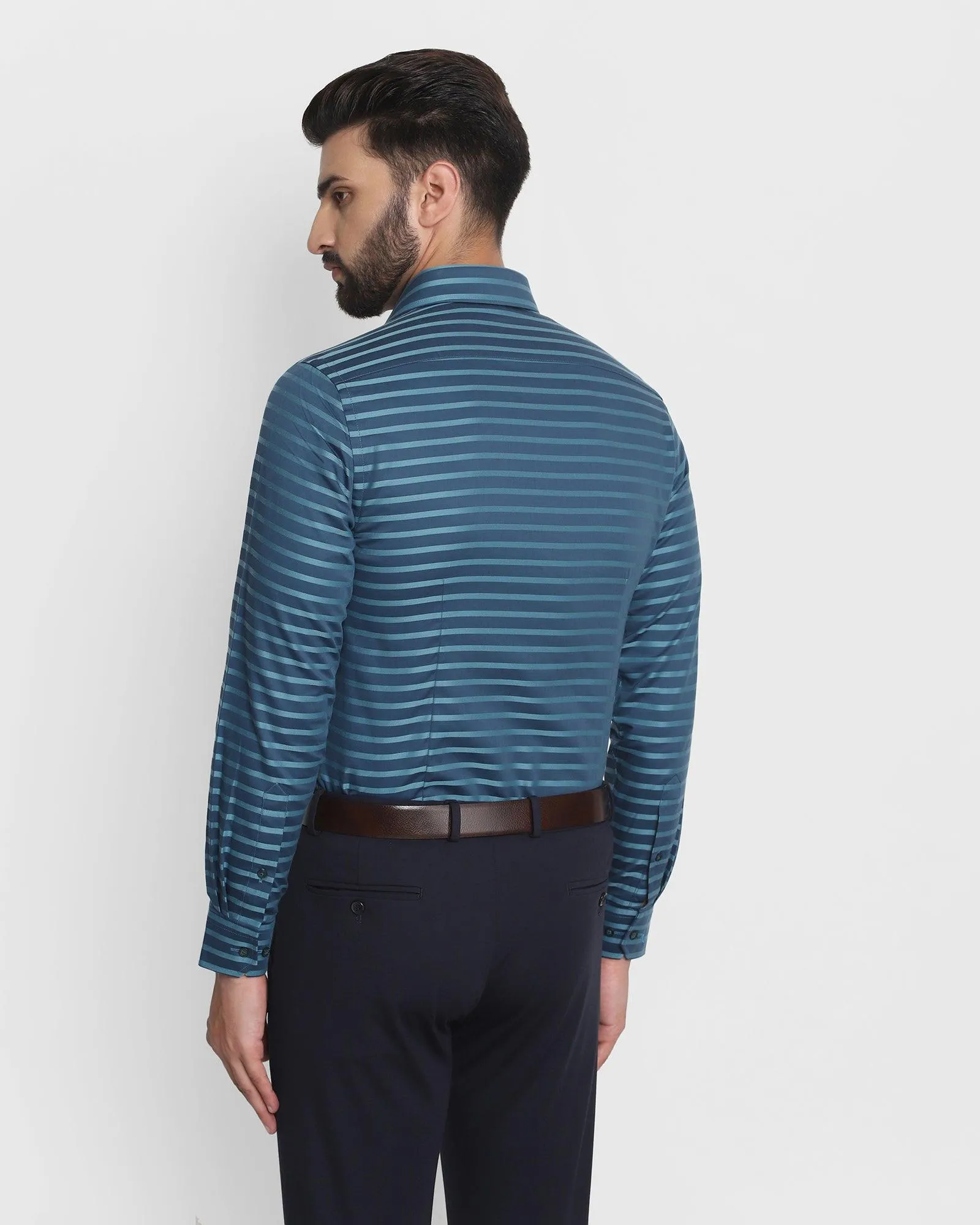 Formal Teal Striped Shirt - Mentos