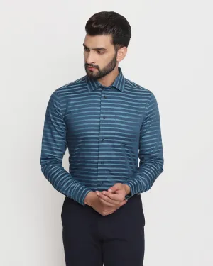 Formal Teal Striped Shirt - Mentos