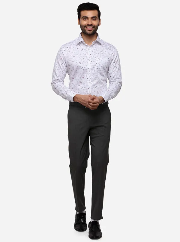 Grey Super Slim Fit Solid Formal Trouser | Greenfibre