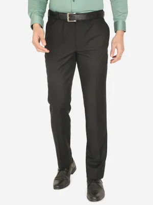 Greynis Black Solid Classic Fit Formal Trouser | JadeBlue