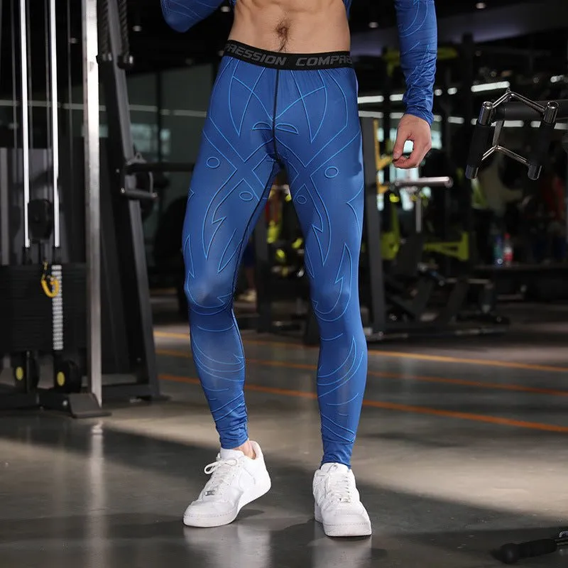 High-Performance Running Tights for Men - Compression Leggings, Moisture-Wicking, Multiple Sizes Available