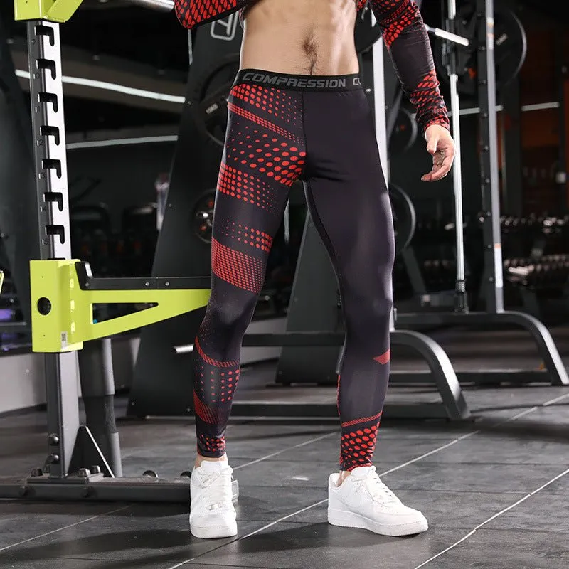 High-Performance Running Tights for Men - Compression Leggings, Moisture-Wicking, Multiple Sizes Available