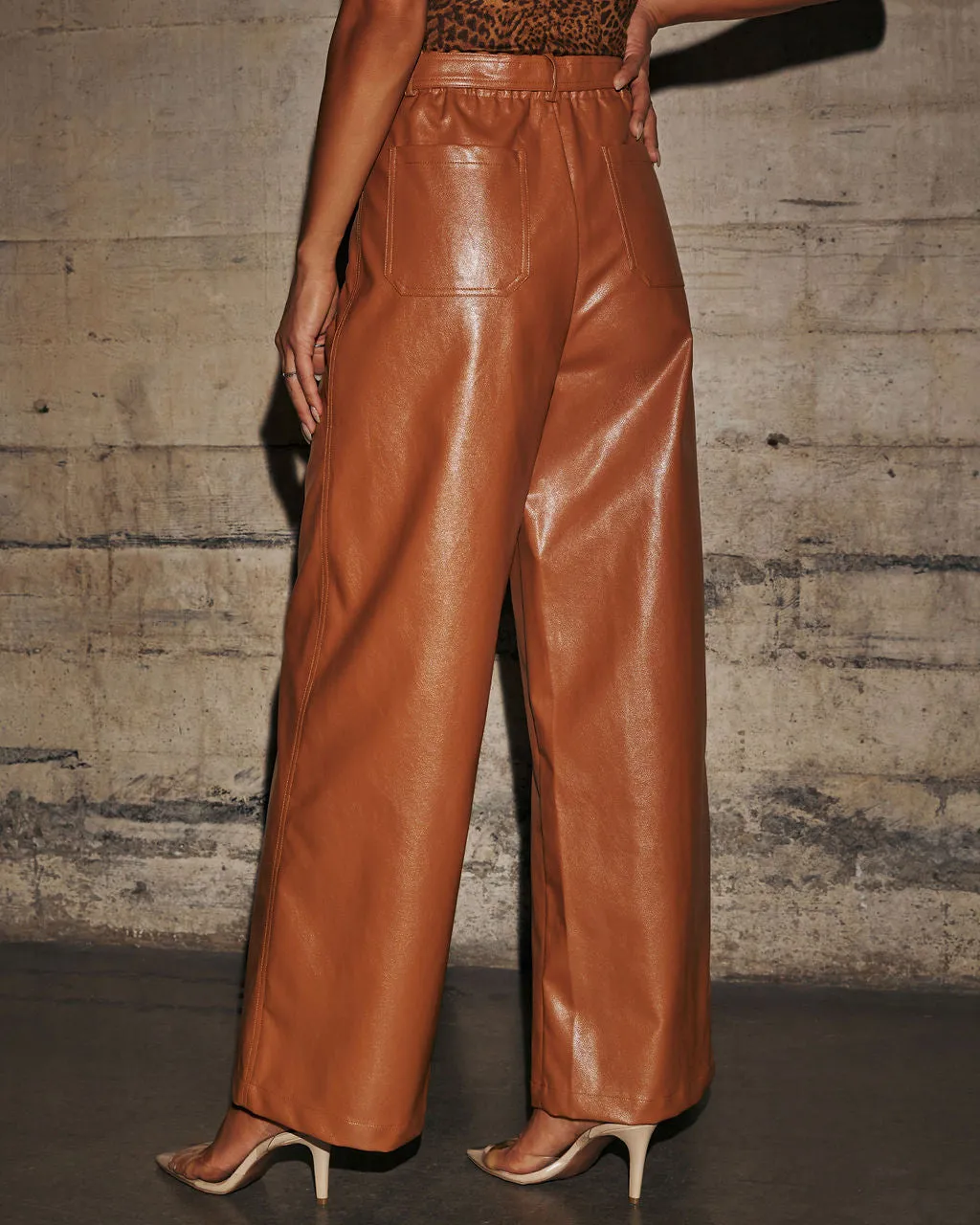 Hudgens Faux Leather Wide Leg Trouser