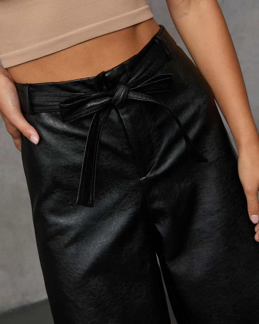 Hudgens Faux Leather Wide Leg Trouser