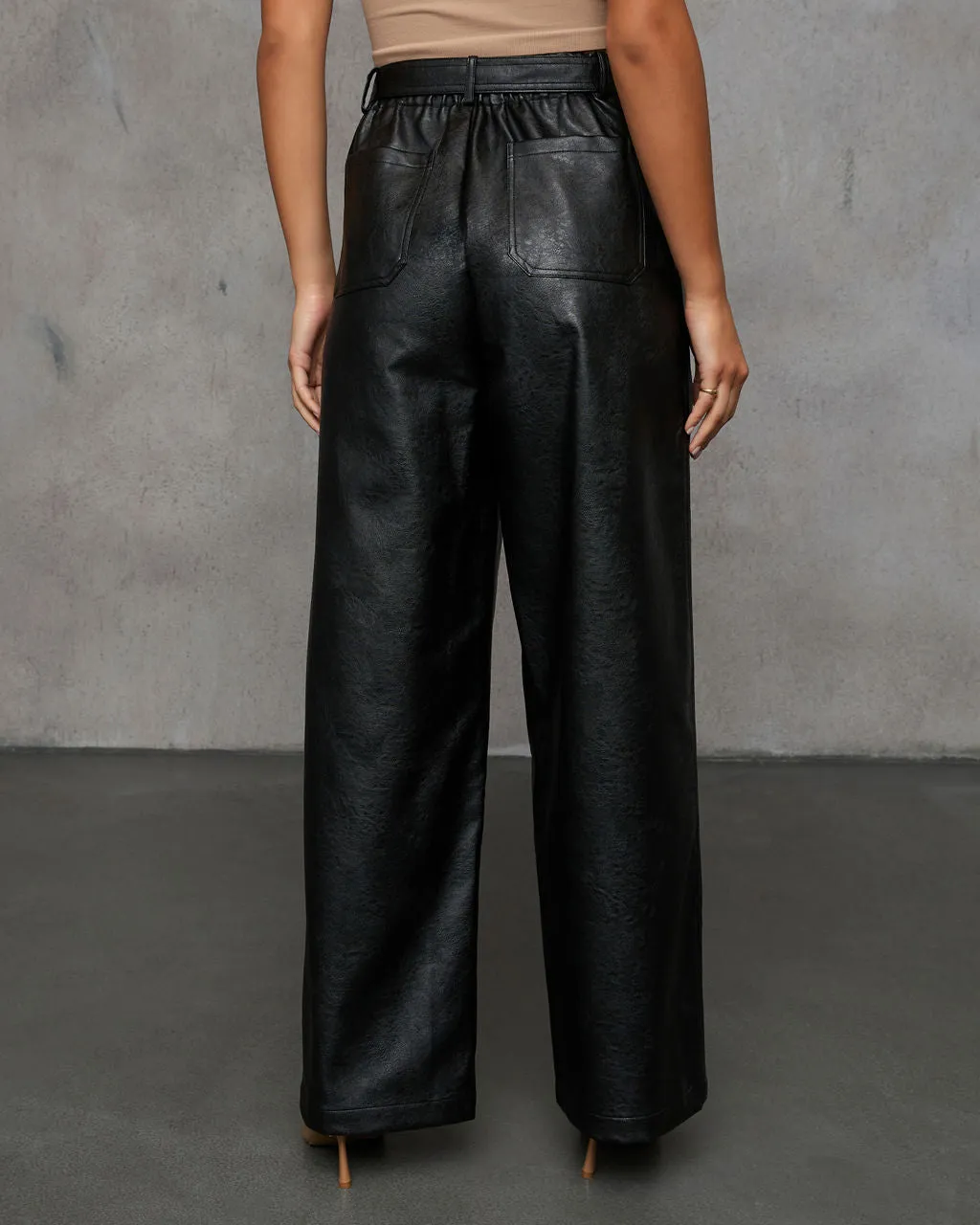 Hudgens Faux Leather Wide Leg Trouser