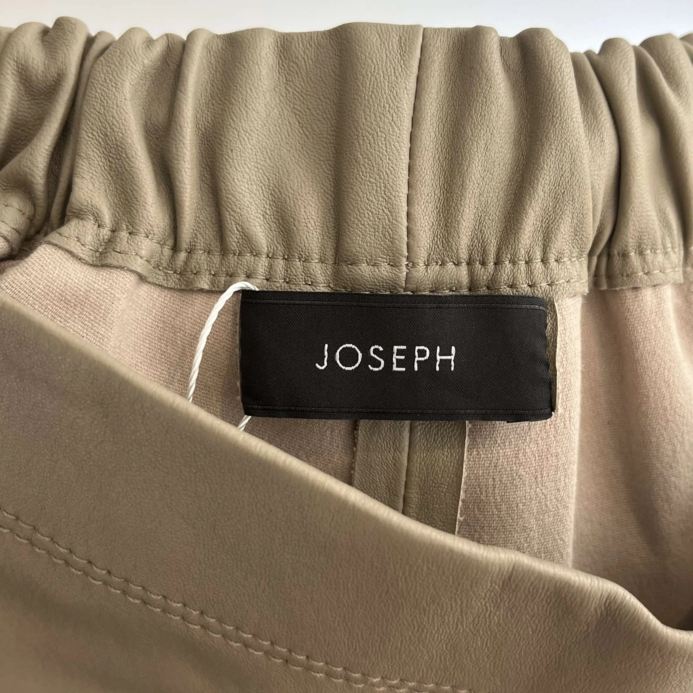 Joseph Brand New £895 Stone Leather Mid Rise Leggings S