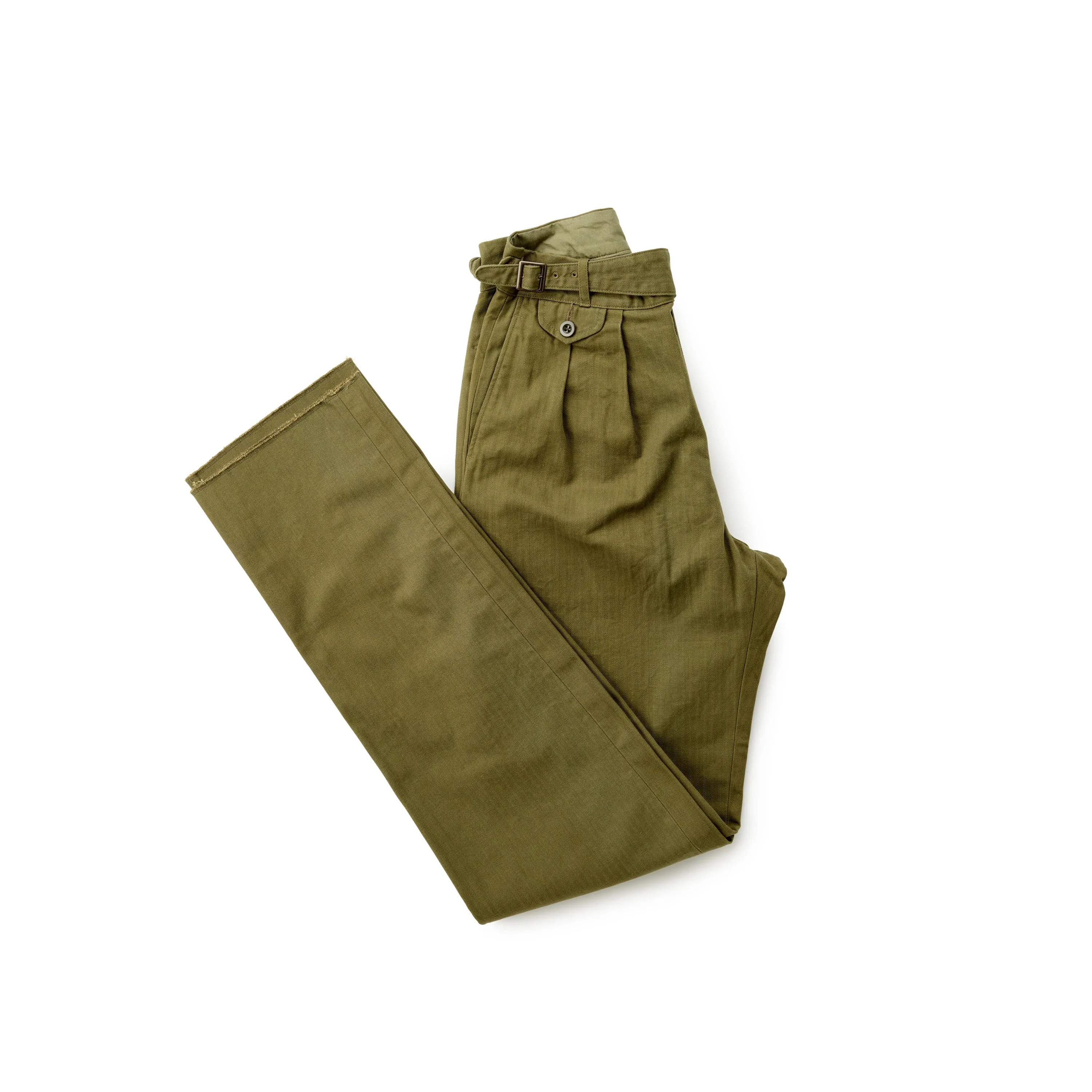 Kenneth Field Olive Herringbone Gurkha III Trousers