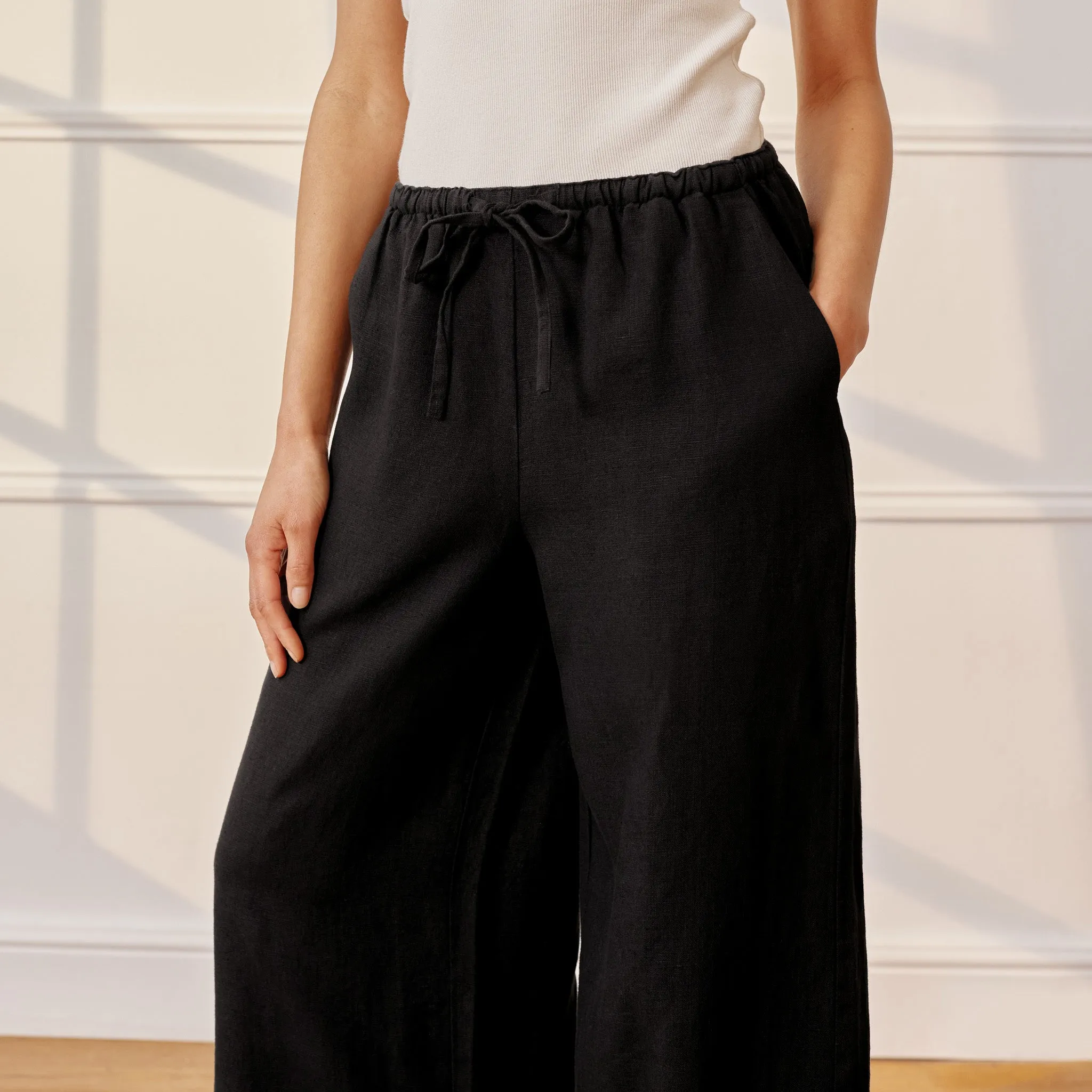 Linen Drawstring Trouser