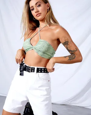 Malta Crop Top in Lime Croc