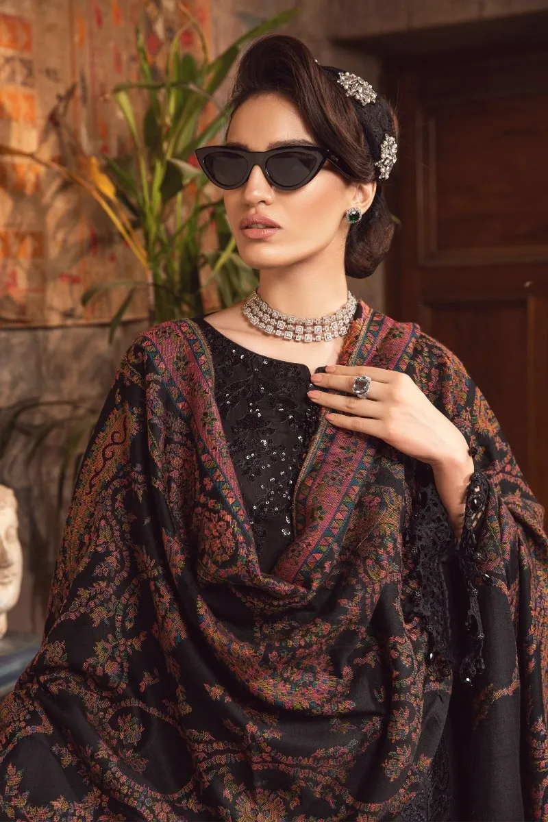 Maria B Linen Pakistani Suit DL-1012-Black MAR126