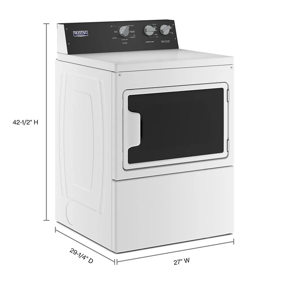 Maytag MEDP586KW Commercial-Grade Residential Electric Dryer - 7.4 cu. ft.