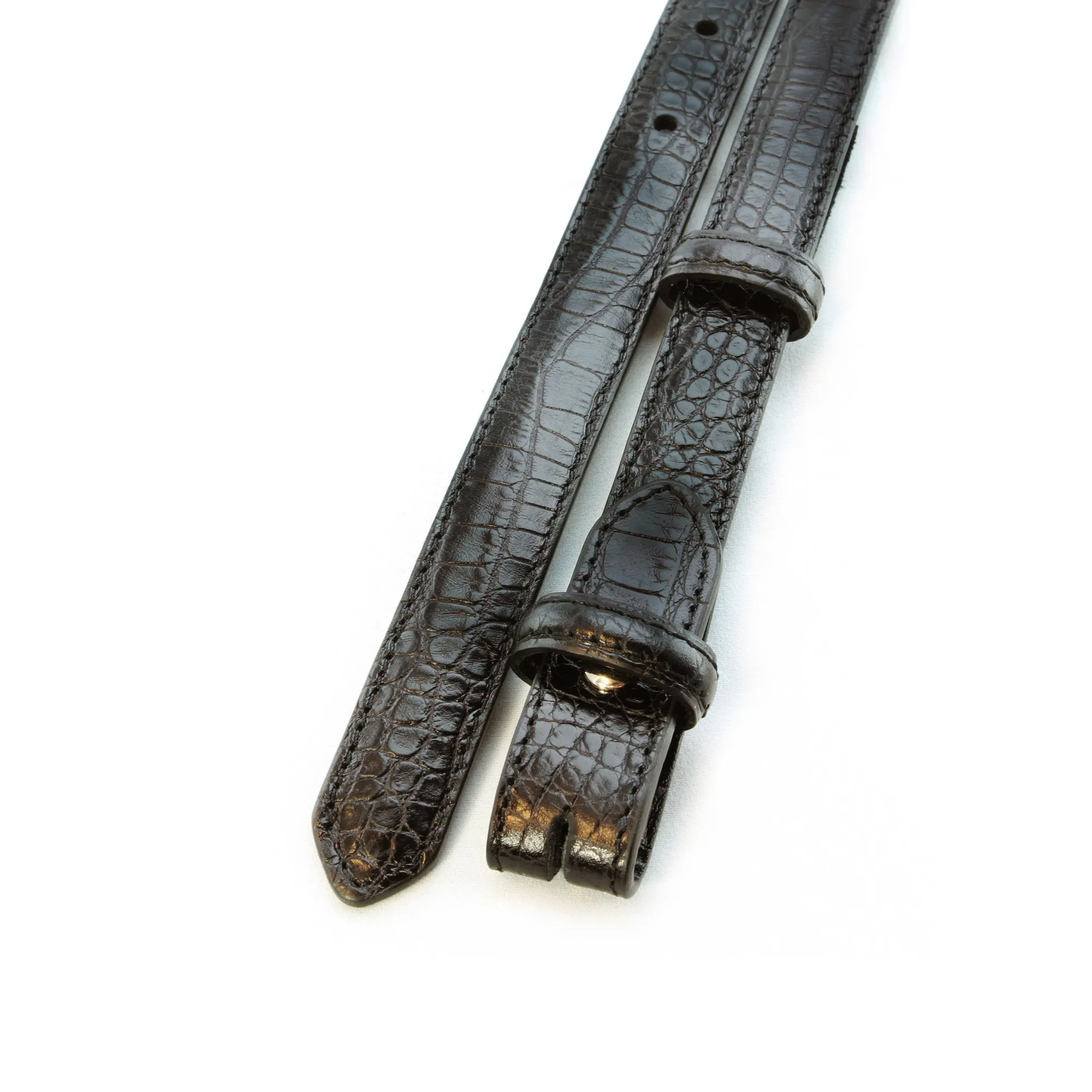 Mock Crocodile Skinny Belt Strap