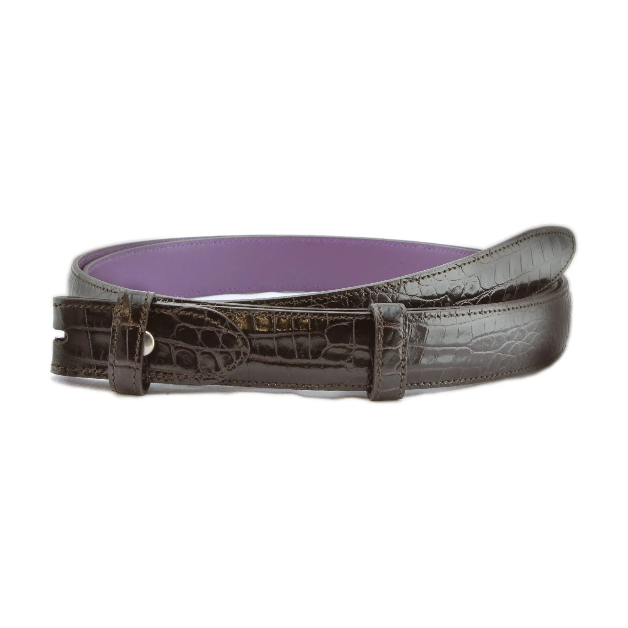 Mock Crocodile Slim Belt Strap