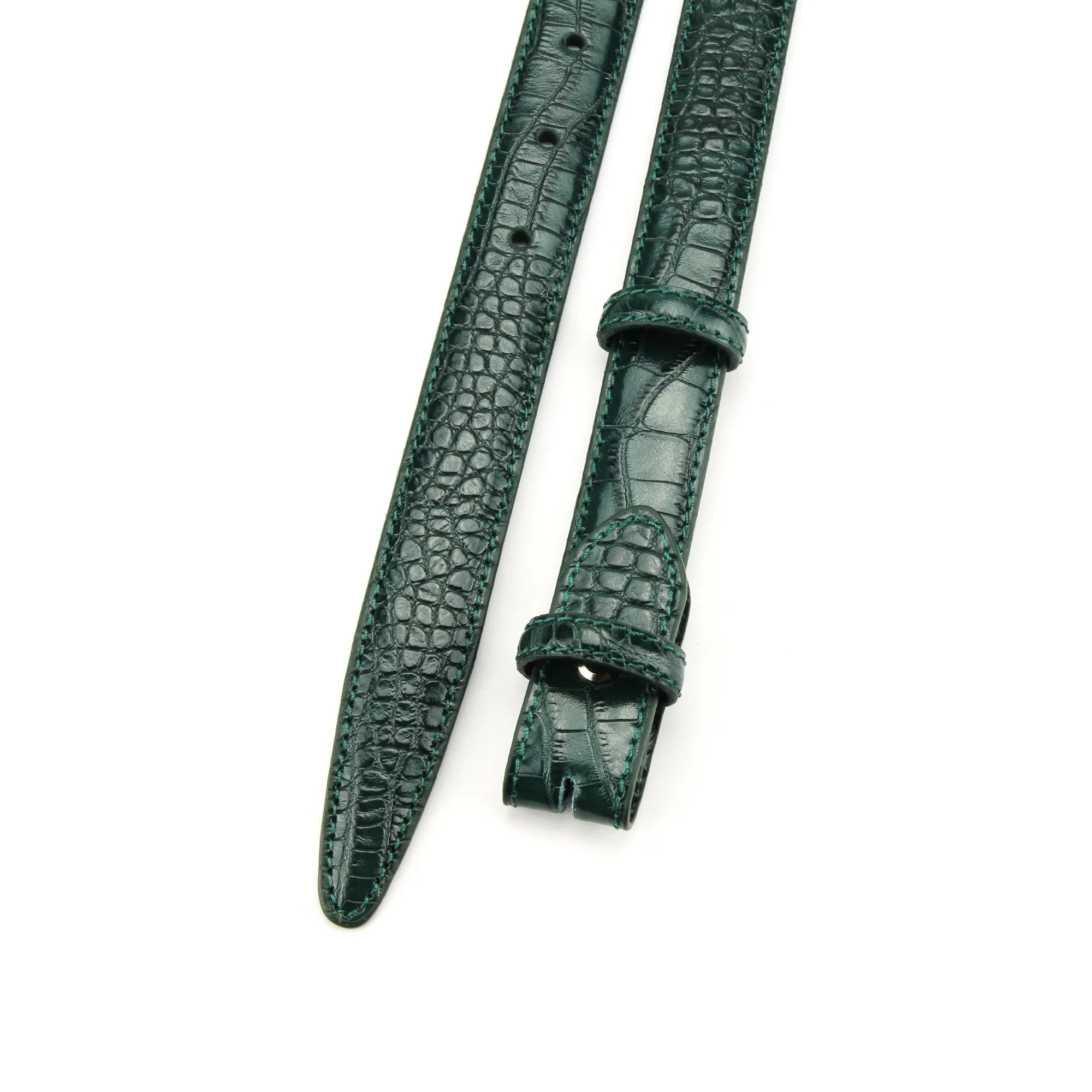 Mock Crocodile Slim Belt Strap