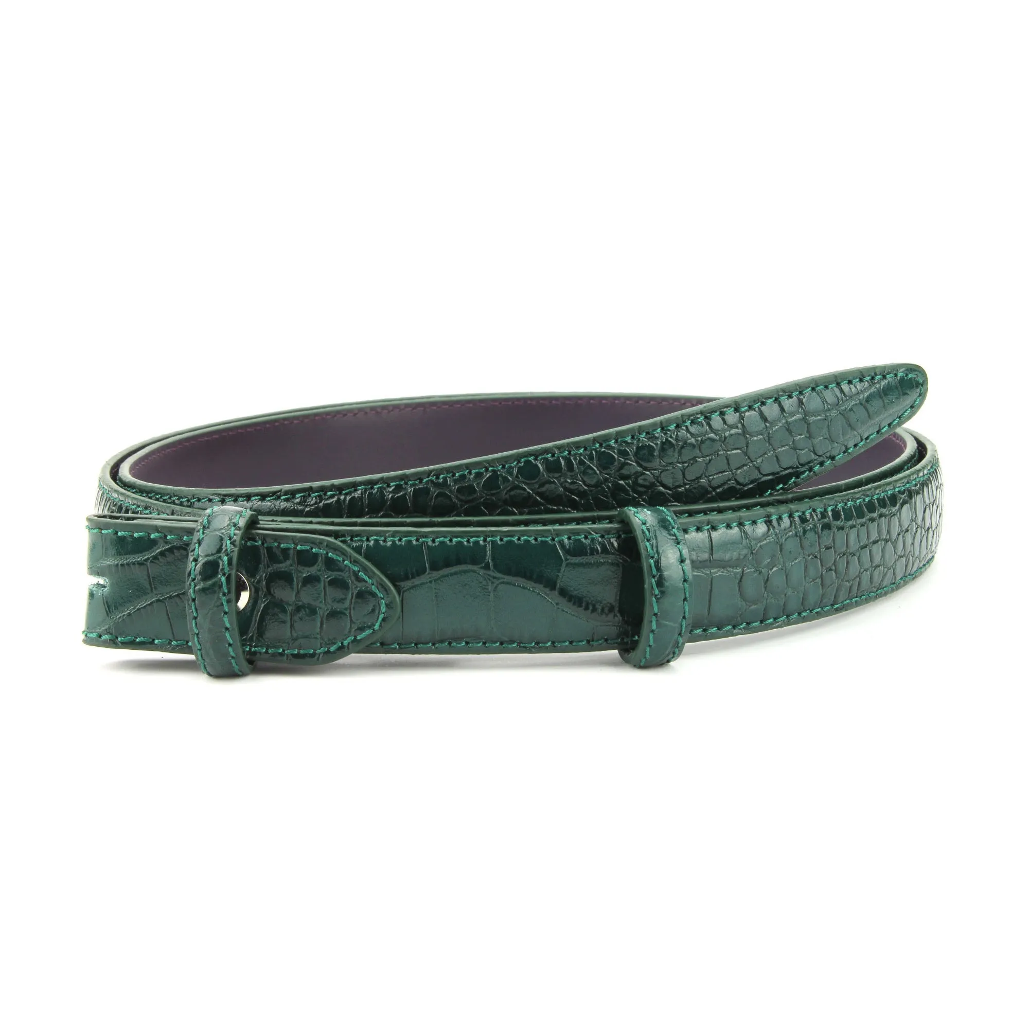 Mock Crocodile Slim Belt Strap