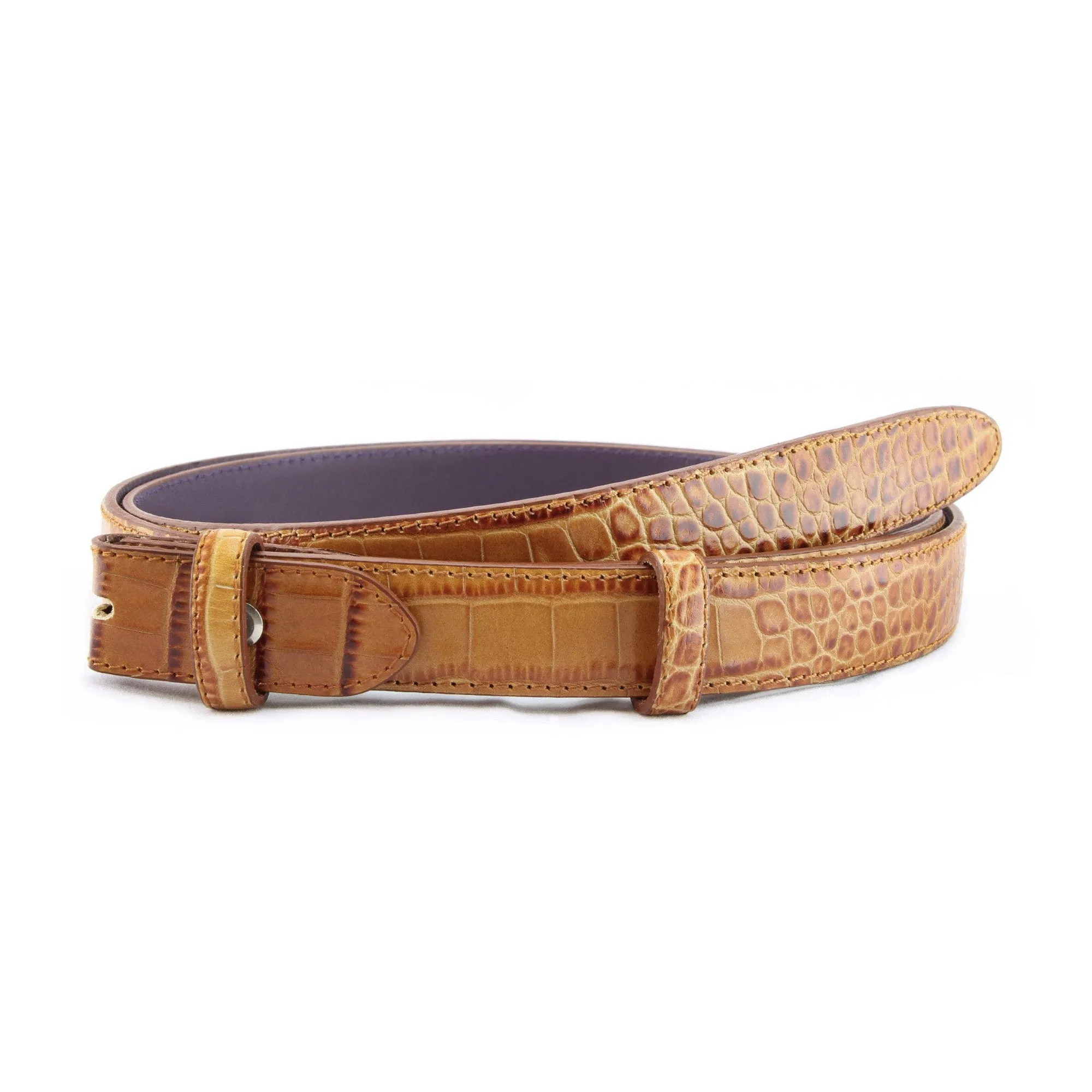 Mock Crocodile Slim Belt Strap