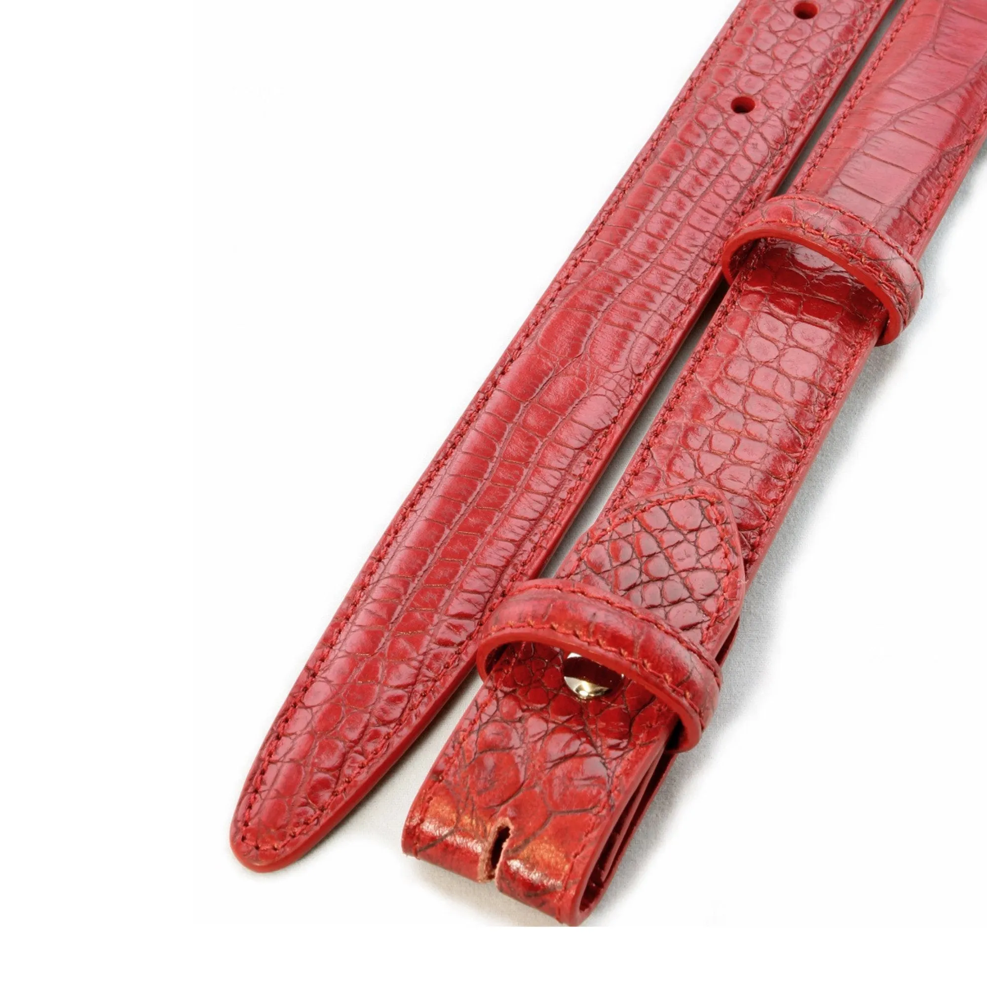 Mock Crocodile Slim Belt Strap