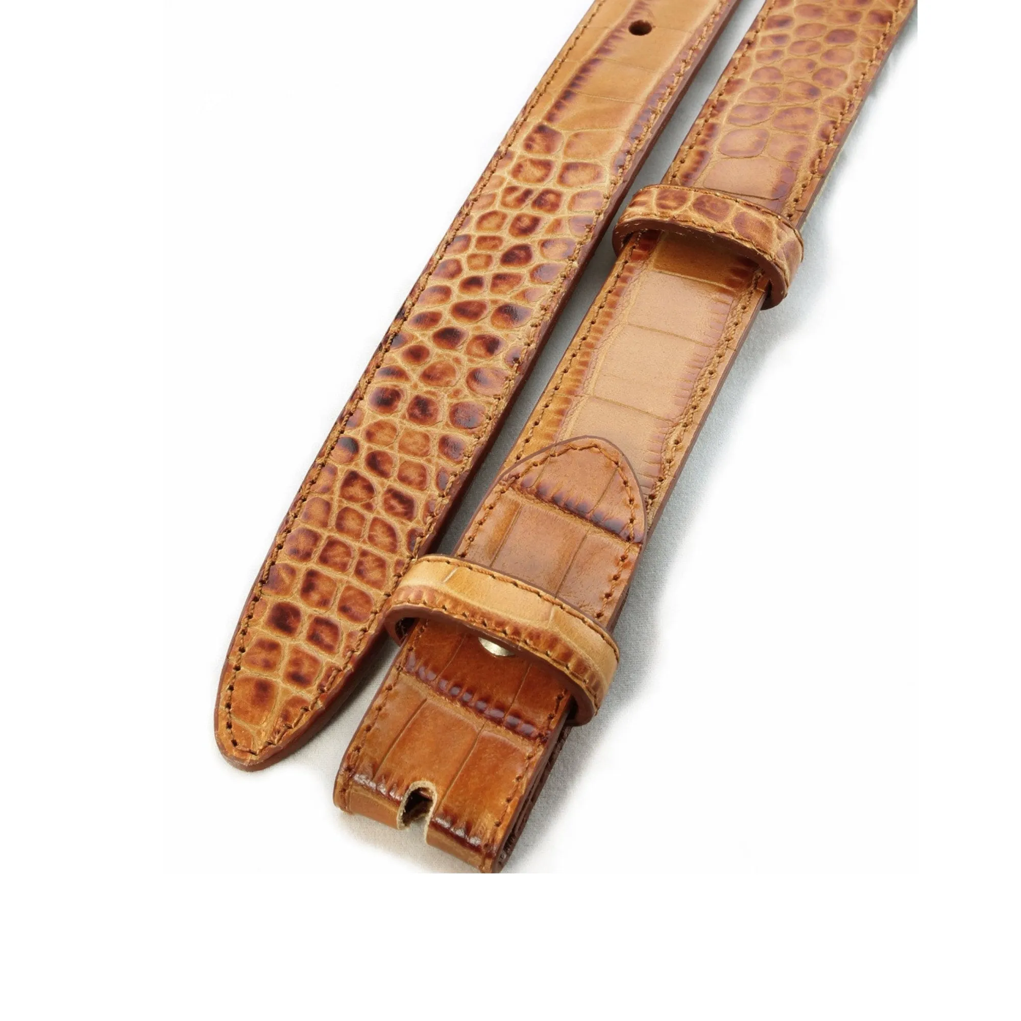 Mock Crocodile Slim Belt Strap