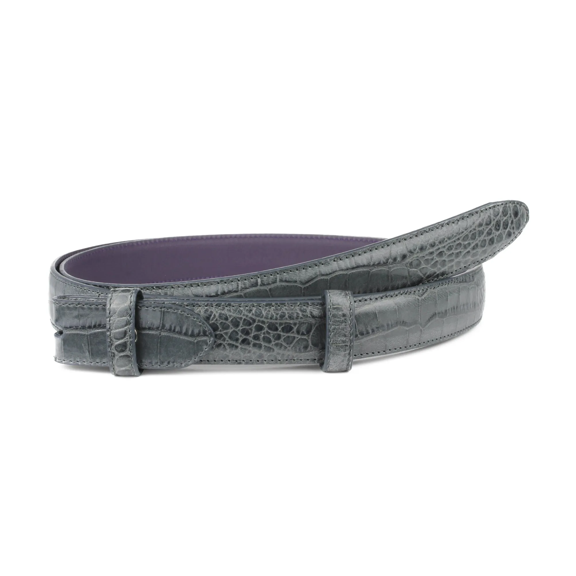 Mock Crocodile Slim Belt Strap