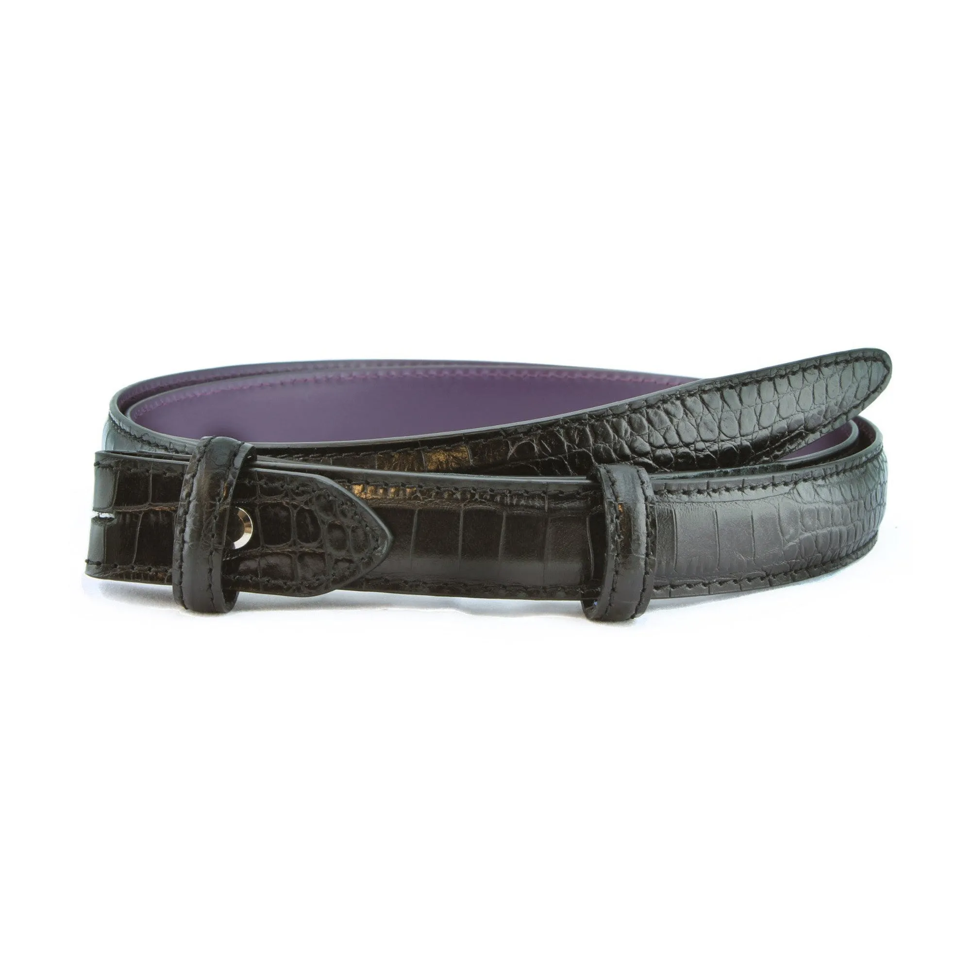 Mock Crocodile Slim Belt Strap