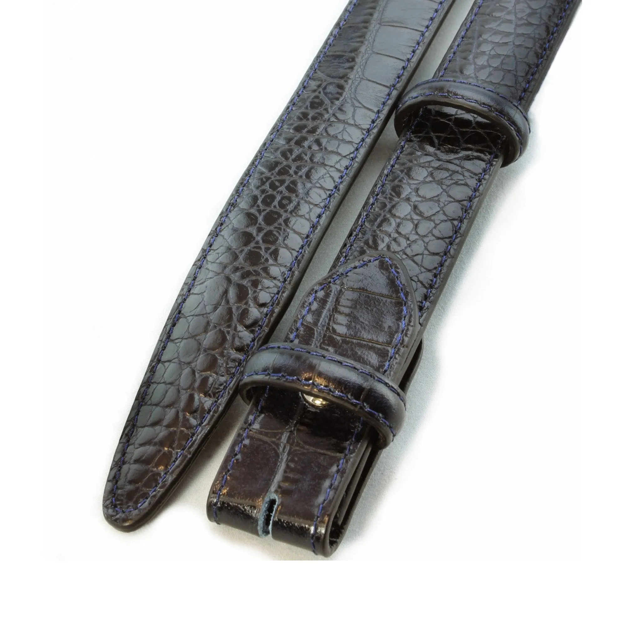 Mock Crocodile Slim Belt Strap